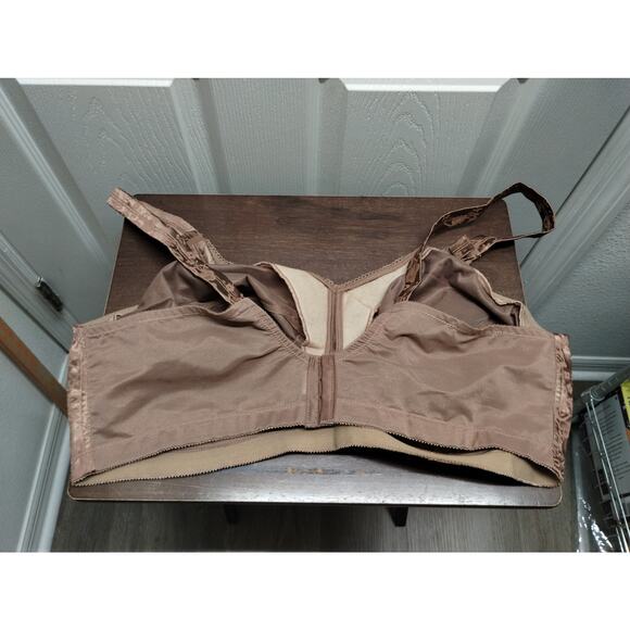 NWT Goddess Size 50F Hazel Brown Floral Satin Wireless Full Coverage Bra GD0110 - Picture 3 of 8
